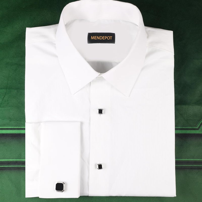 MENDEPOT Men Formal Wear Dress Shirt Cufflinks And Studs Set With Box Wedding Groom Groomsmen Gift - Image 2